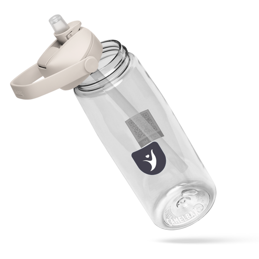 Flip straw water bottle